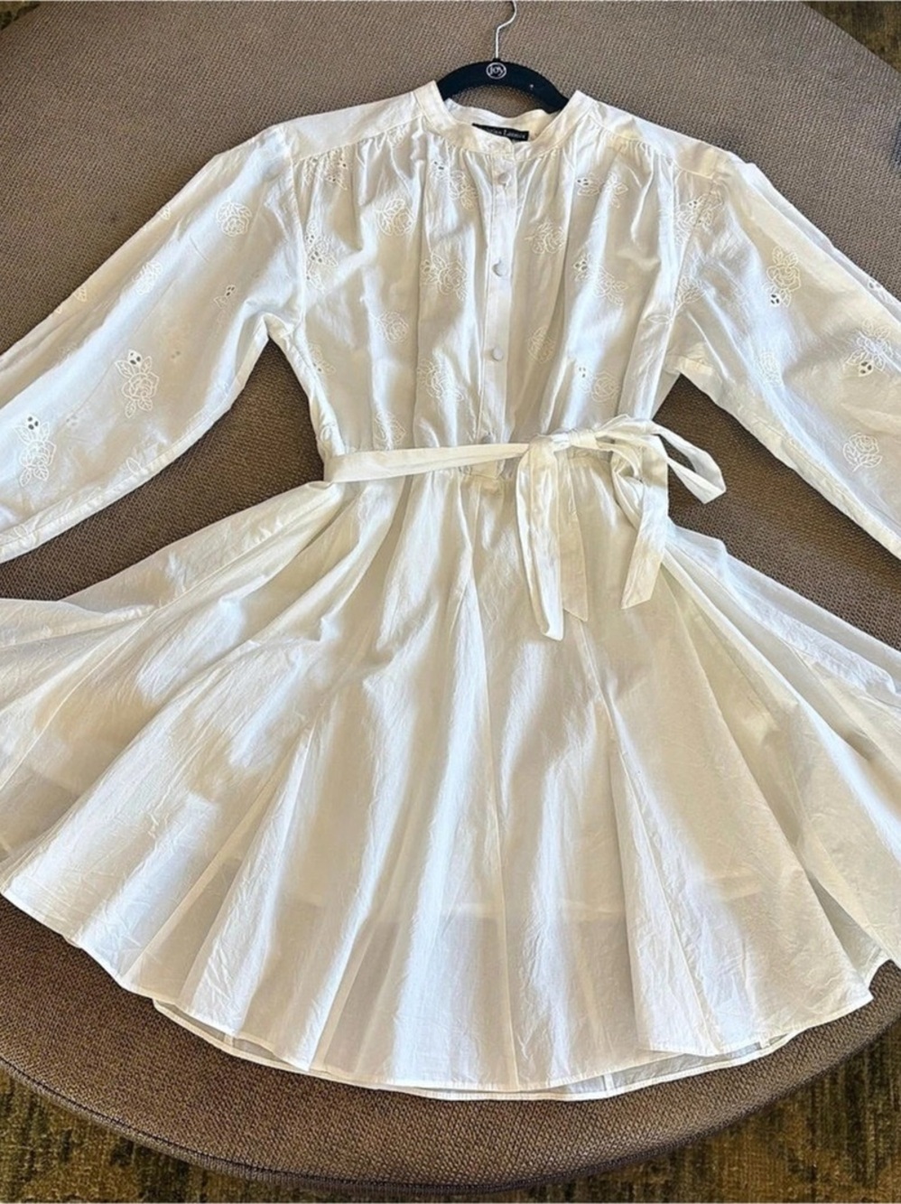 Christian Lacroix Embroidered Mini Dress White Size Small